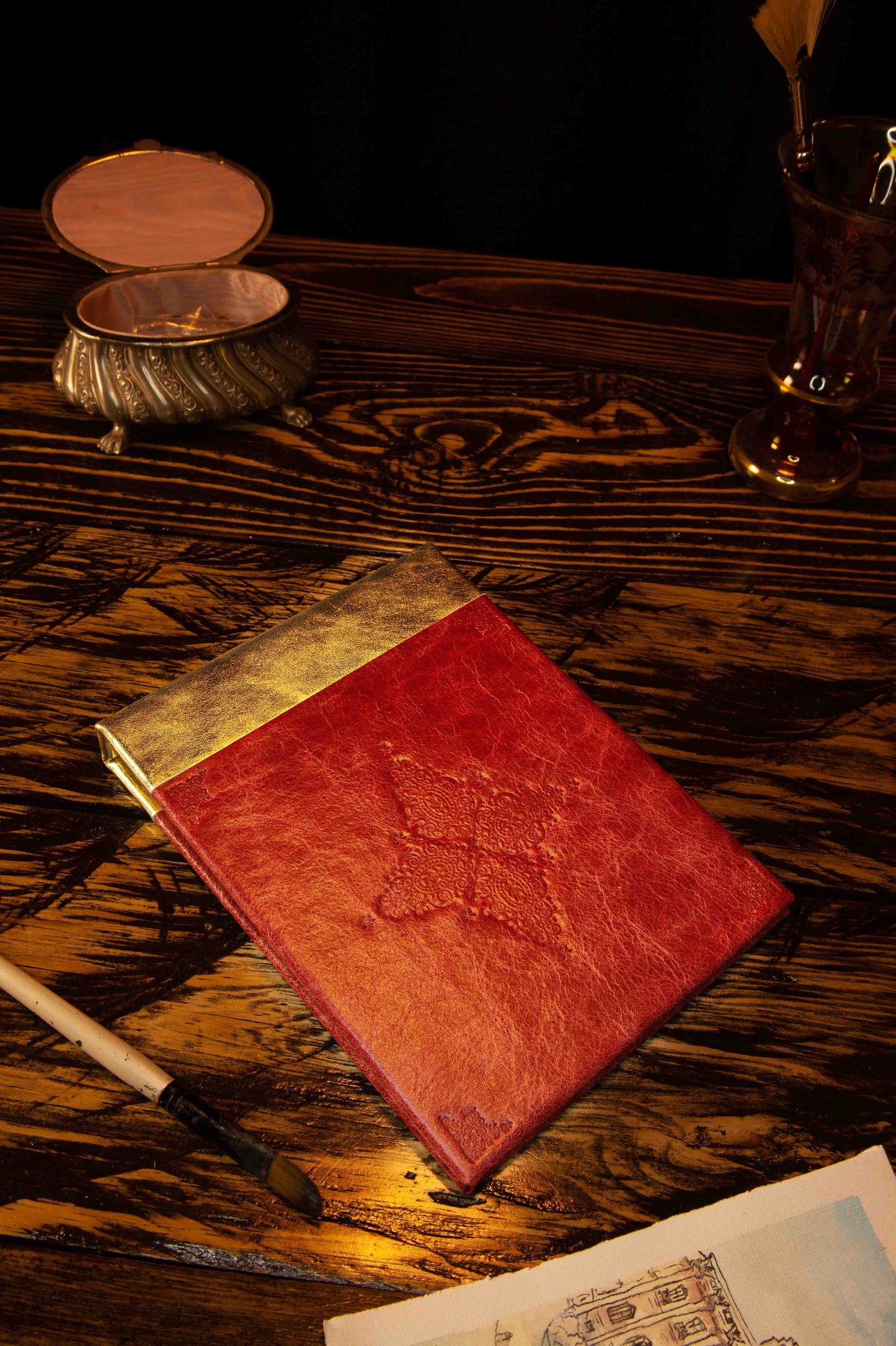 Watercolour Sketchbook (medium) Red and Gold